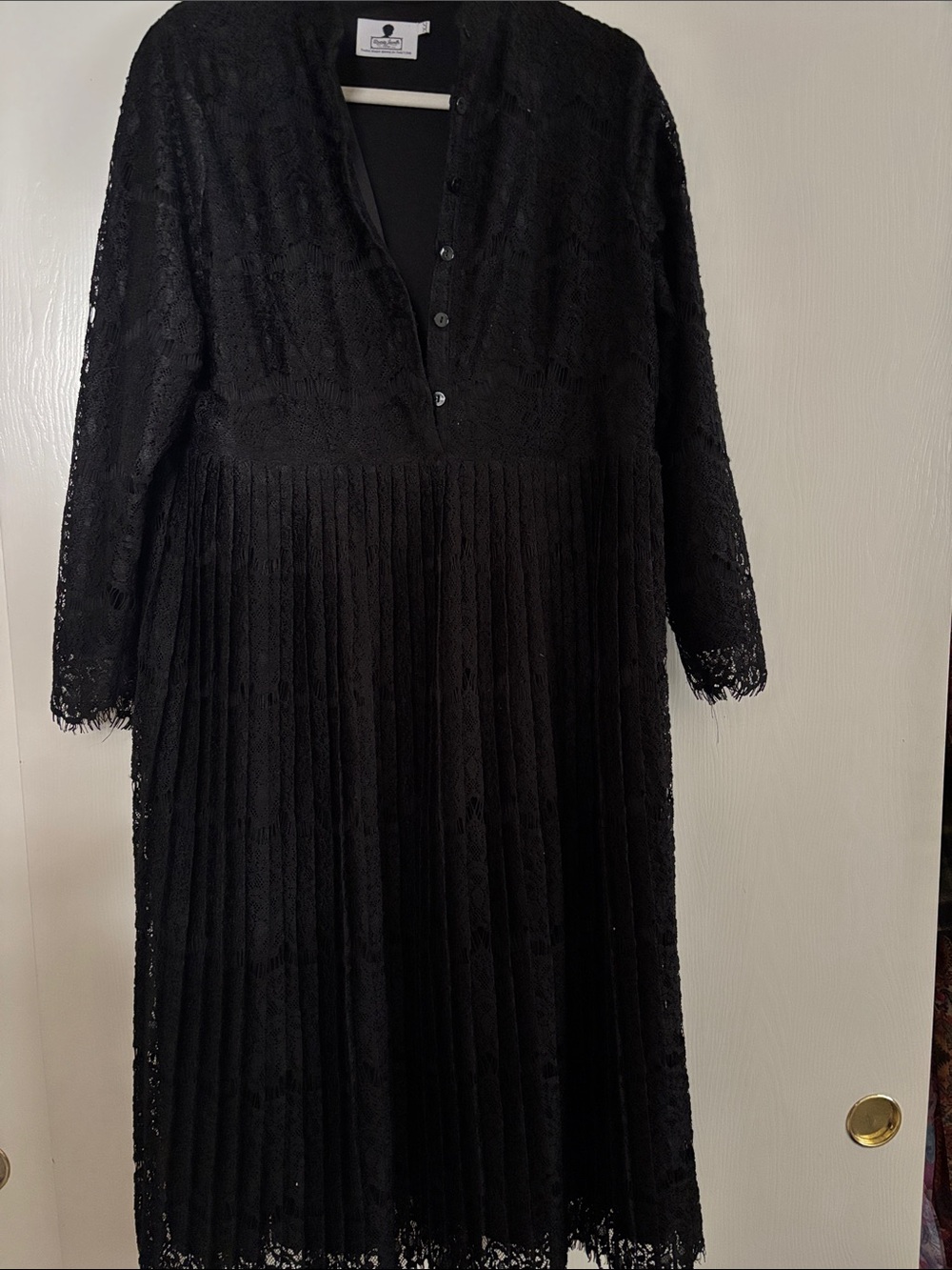 Dainty Jewells Black Lace Pleated Midi Dress